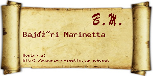Bajári Marinetta névjegykártya